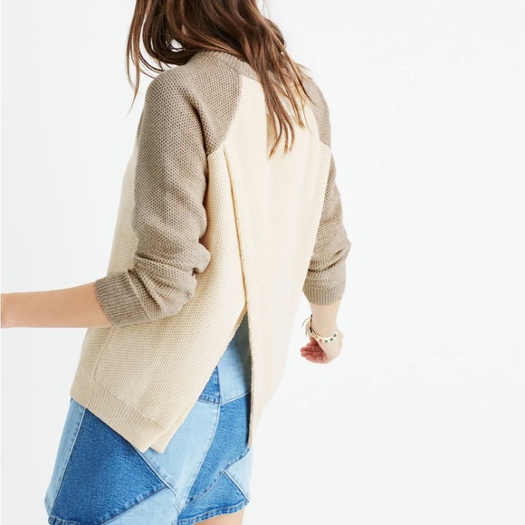 Madewell Province Cross-Back Pullover Sweater in Colorblock - Picture 2 of 8